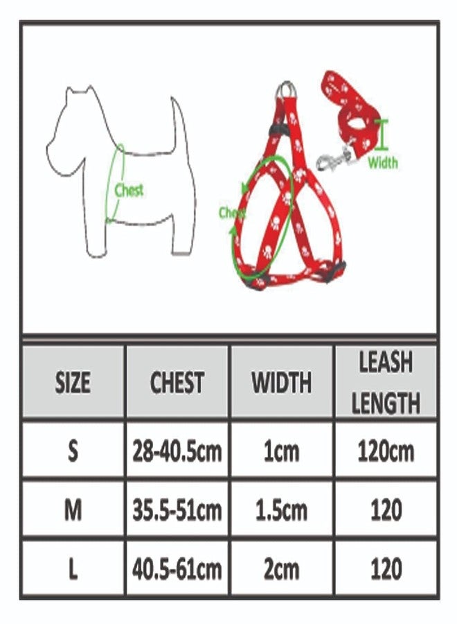 KittuPet Adjustable | Cute Paw Print Heavy Duty | No Pull Pet Back Clip Halter Harness and Leash for Small Dogs and Cats (S# (Chest 28 cm - 38 cm), Blue) - Image 5